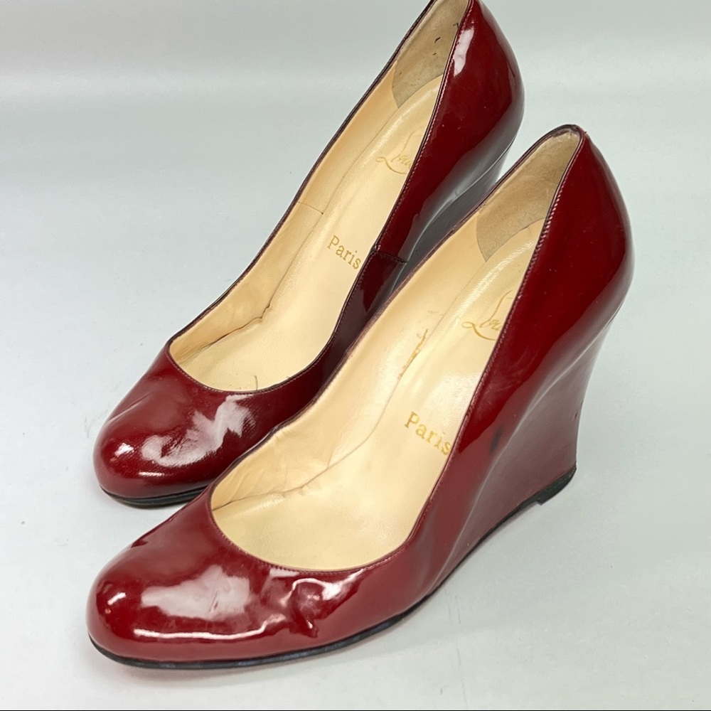 Cristian Louboutin dark red wedges size 6/38.5